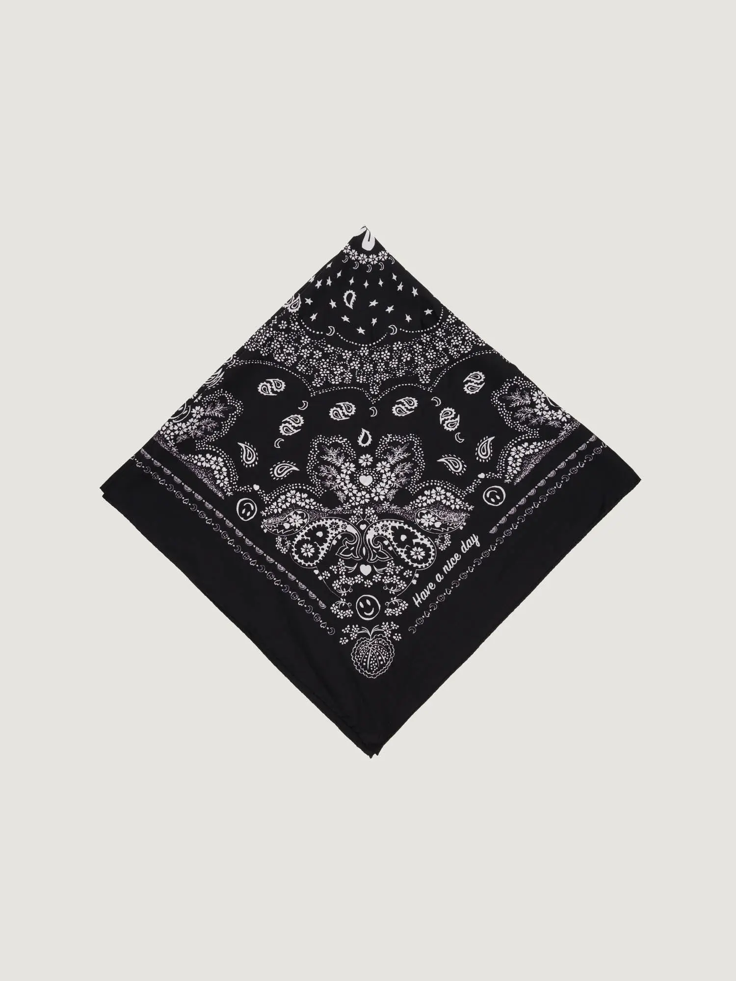 Bandana Classique en Soie - BLACK - Grand Modèle - Image 3