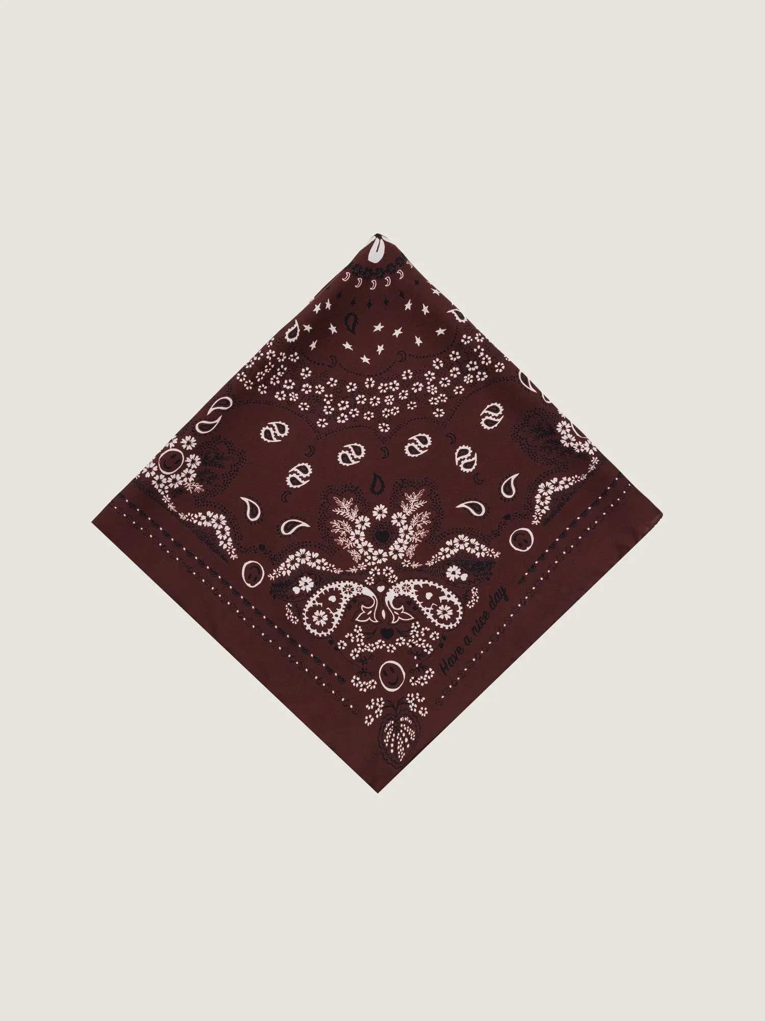 Bandana Classique en Soie - MARRON - Petit Modèle - Image 3