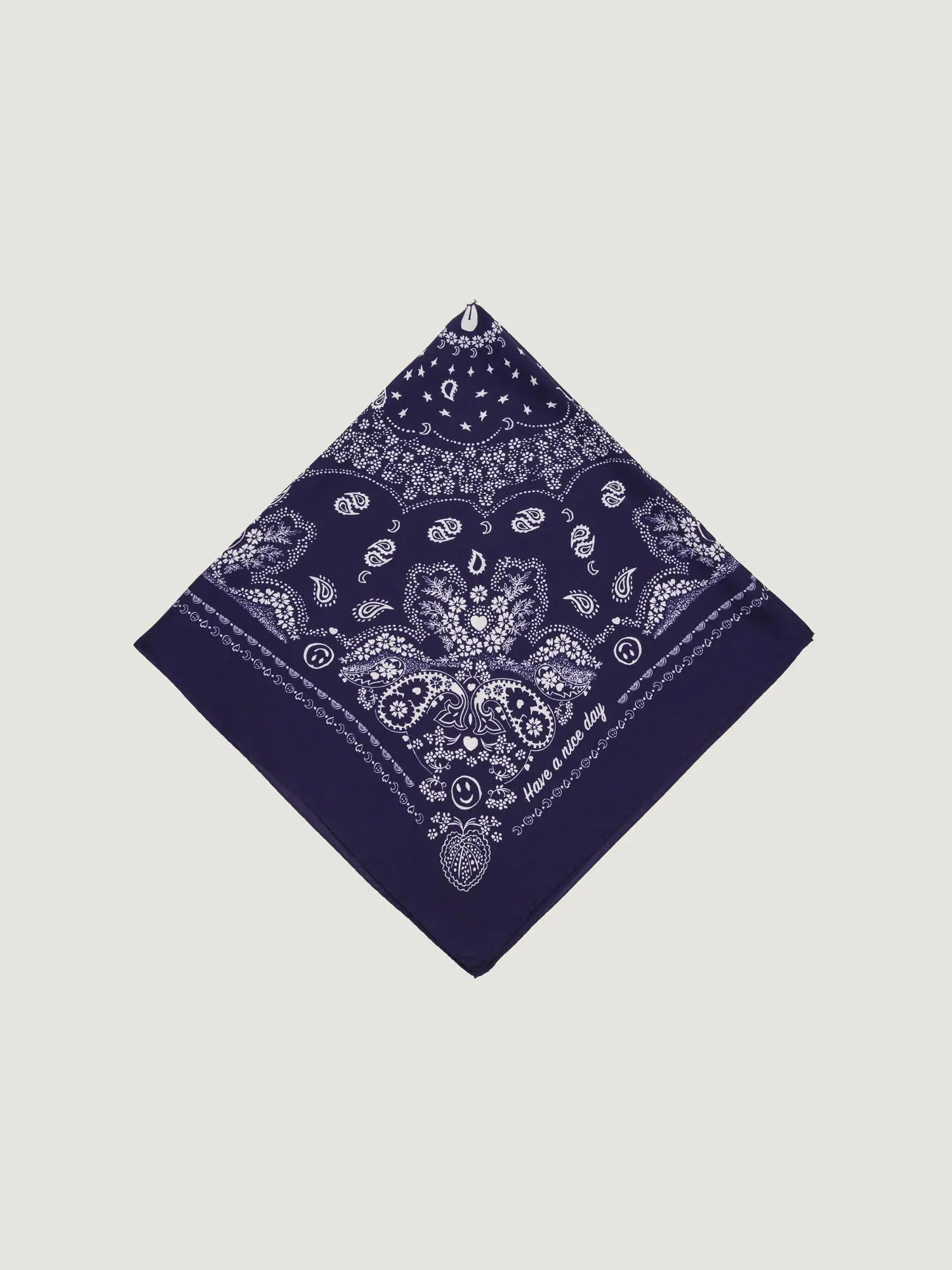 Bandana Classique en Soie - NAVY - Grand Modèle - Image 3
