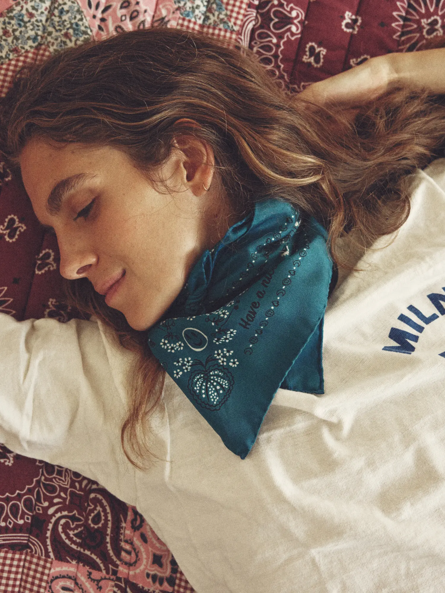 Bandana Classique en Soie - PÉTROLE - Petit Modèle - Image 6