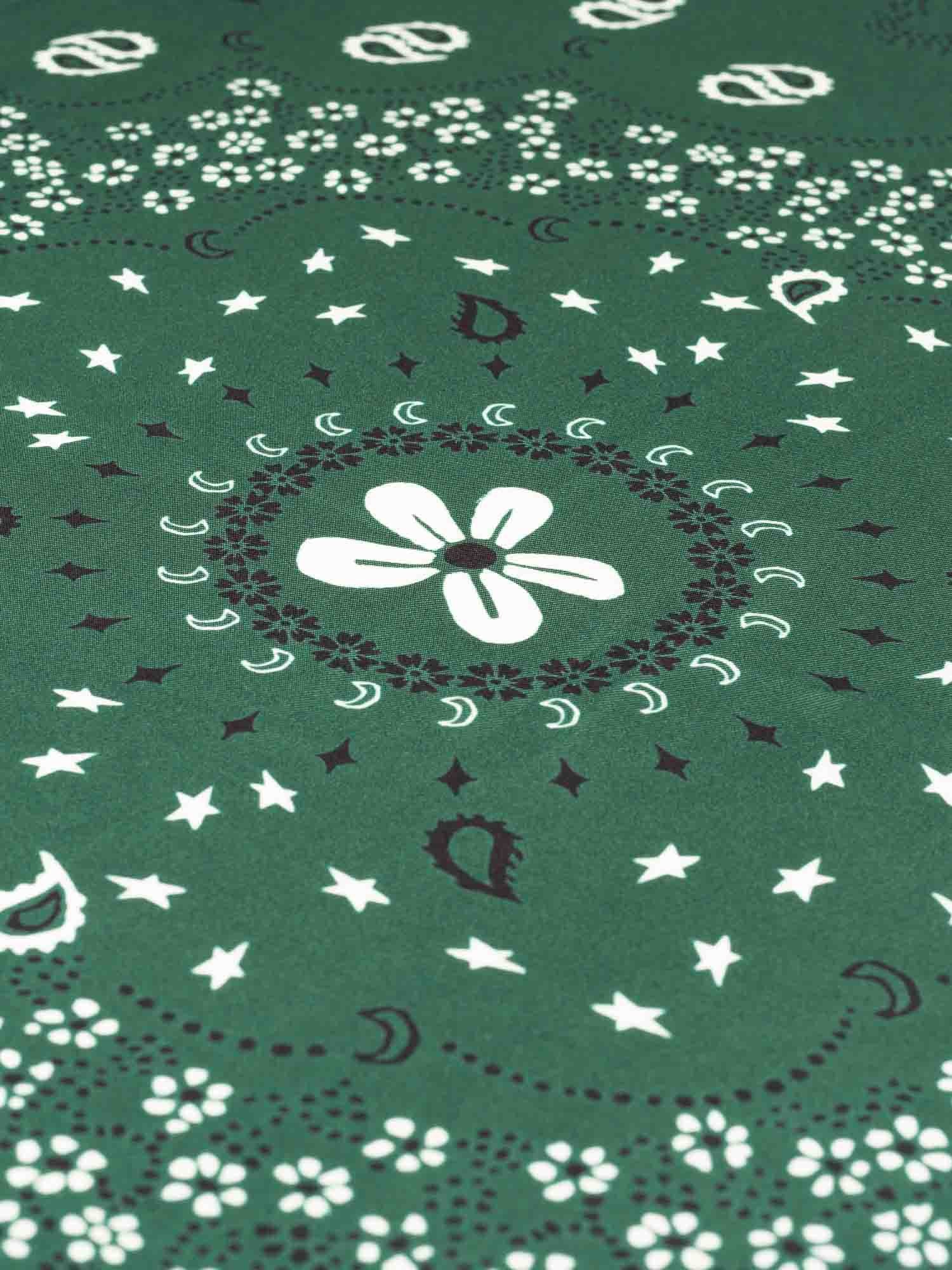 Bandana Classique en Soie - VERT BOUTEILLE - Grand Modèle - Image 4