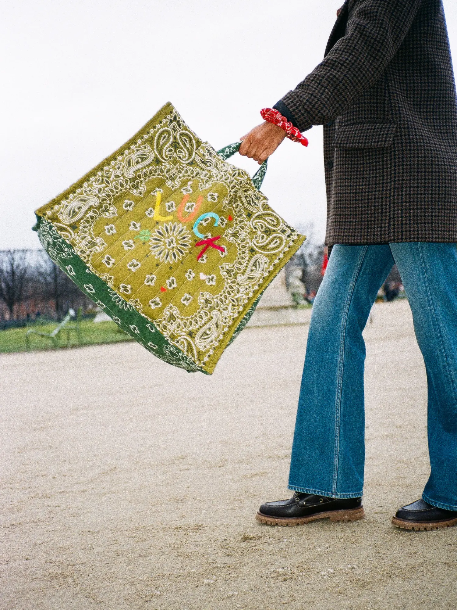 Maxi Cabas Matelassé - LUCK - Bronze / Vert Week-end - Image 3