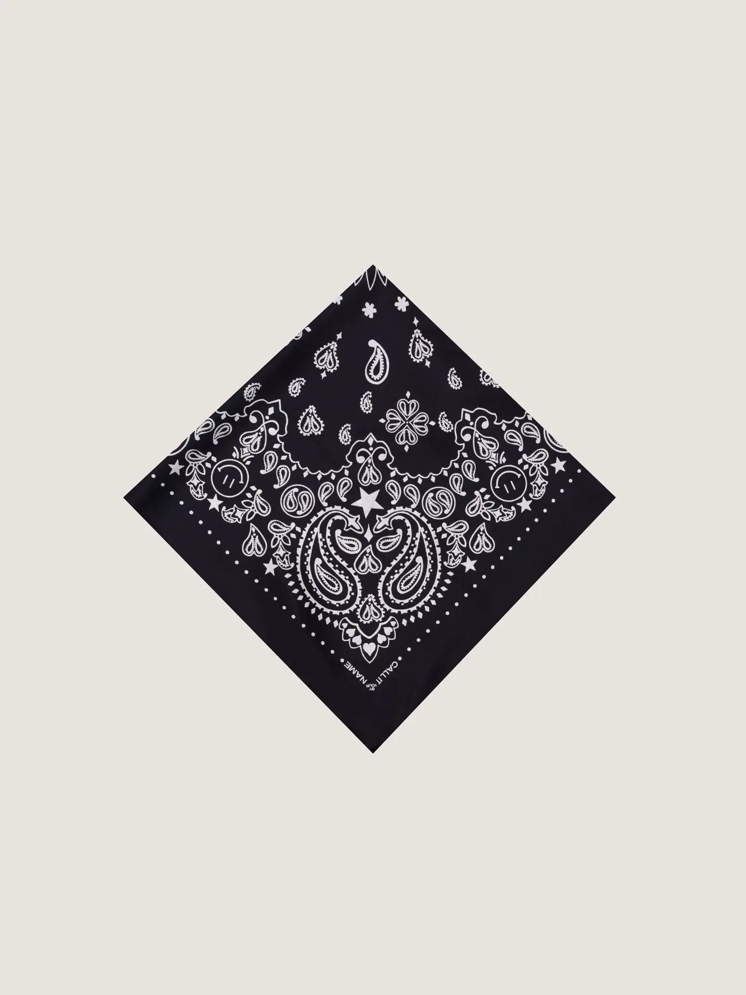 Bandana en Soie - STAR - BLACK - Grand Modèle - Image 3