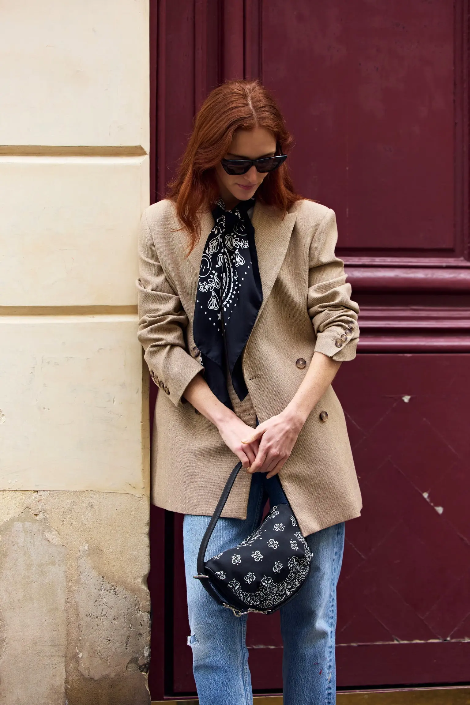 Bandana en Soie - STAR - BLACK - Grand Modèle - Image 4