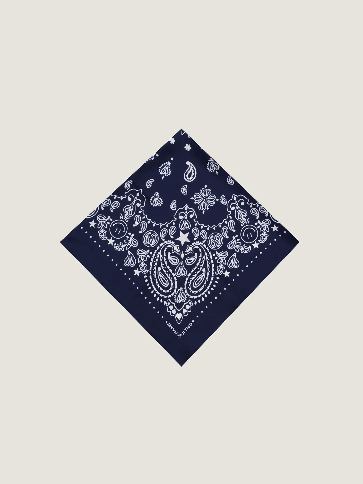 Bandana en Soie - STAR - NAVY - Grand Modèle - Image 3