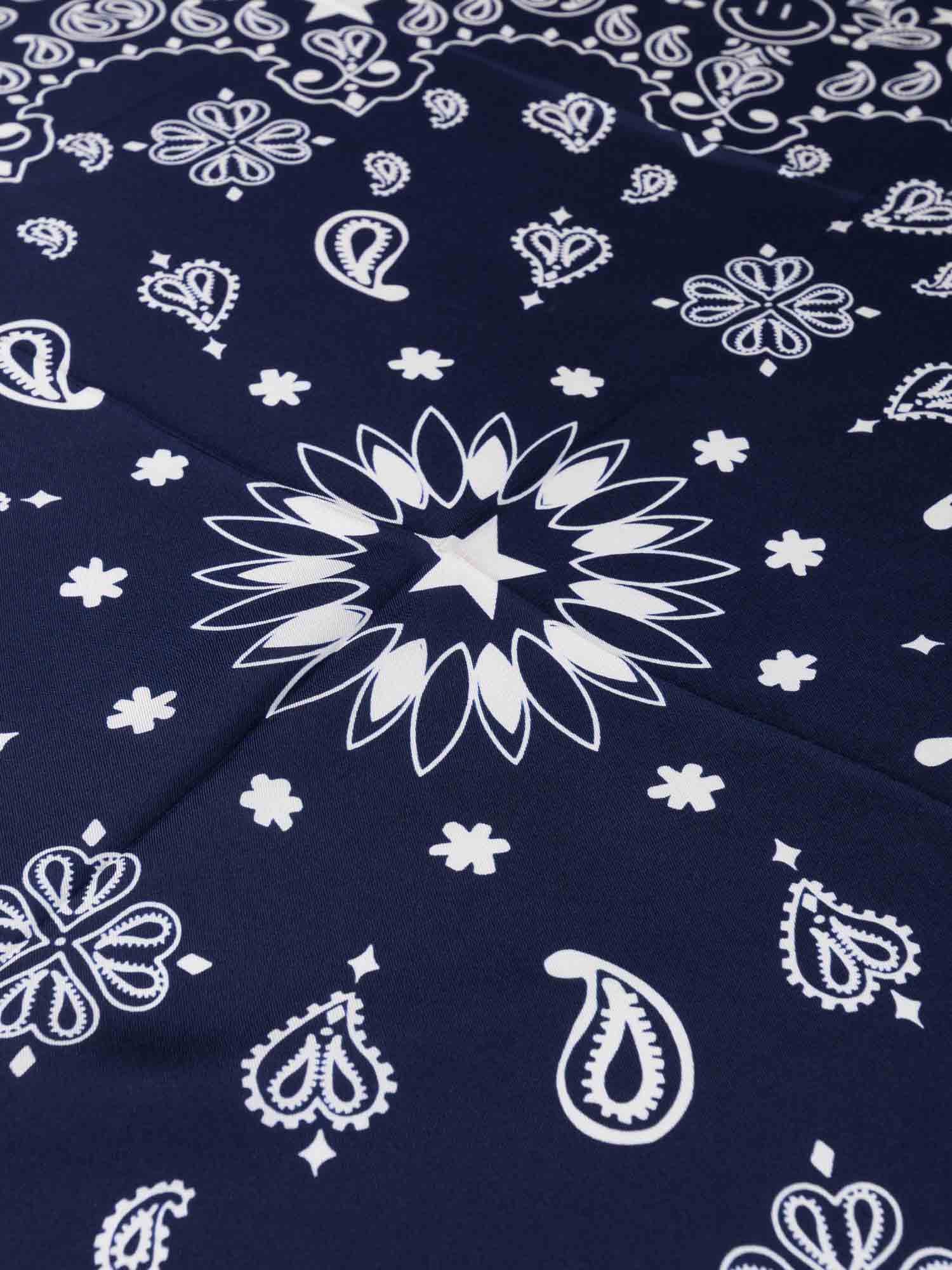 Bandana en Soie - STAR - NAVY - Grand Modèle - Image 4