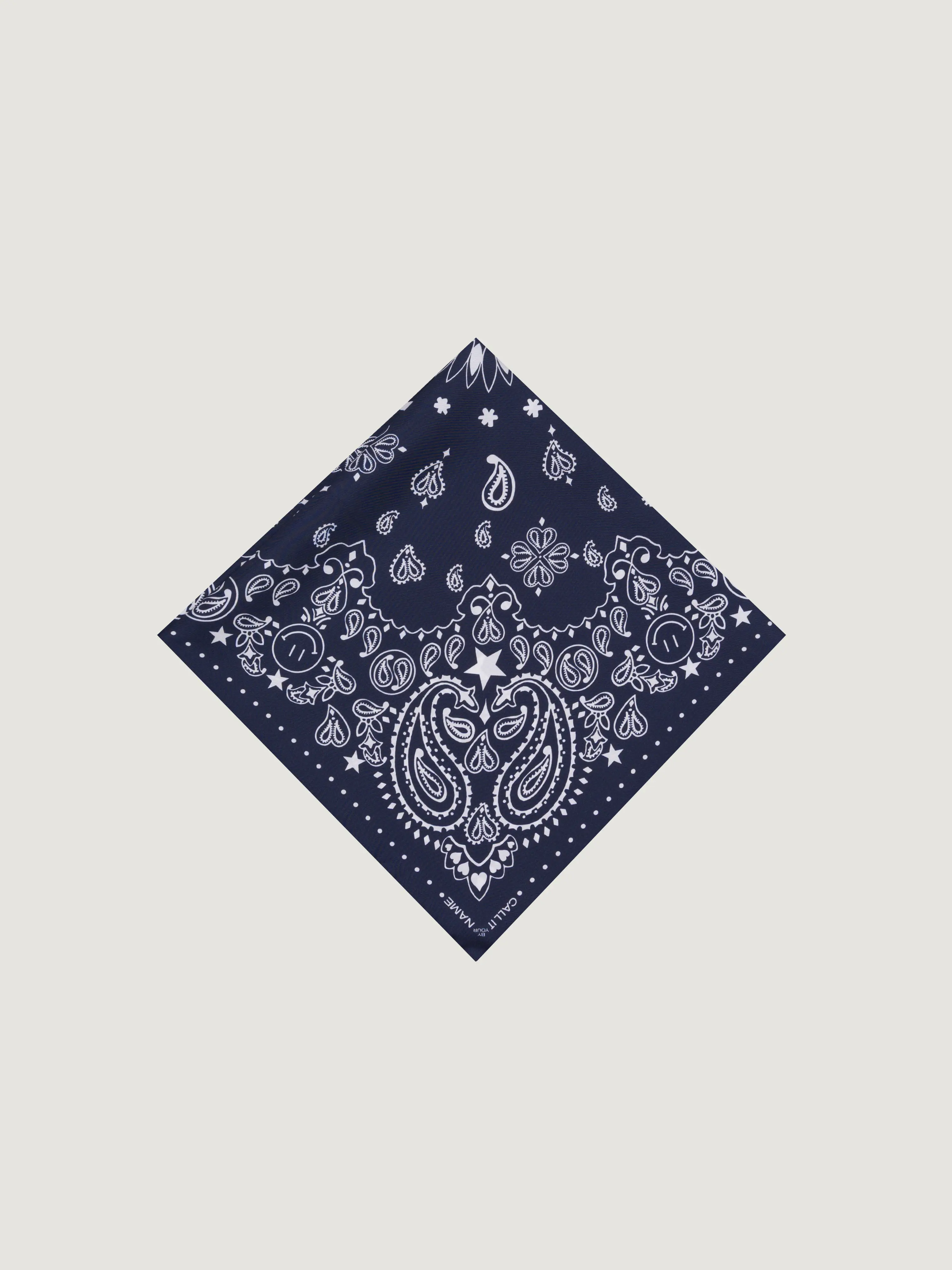 Bandana en Soie - STAR - NAVY - Petit Modèle - Image 3