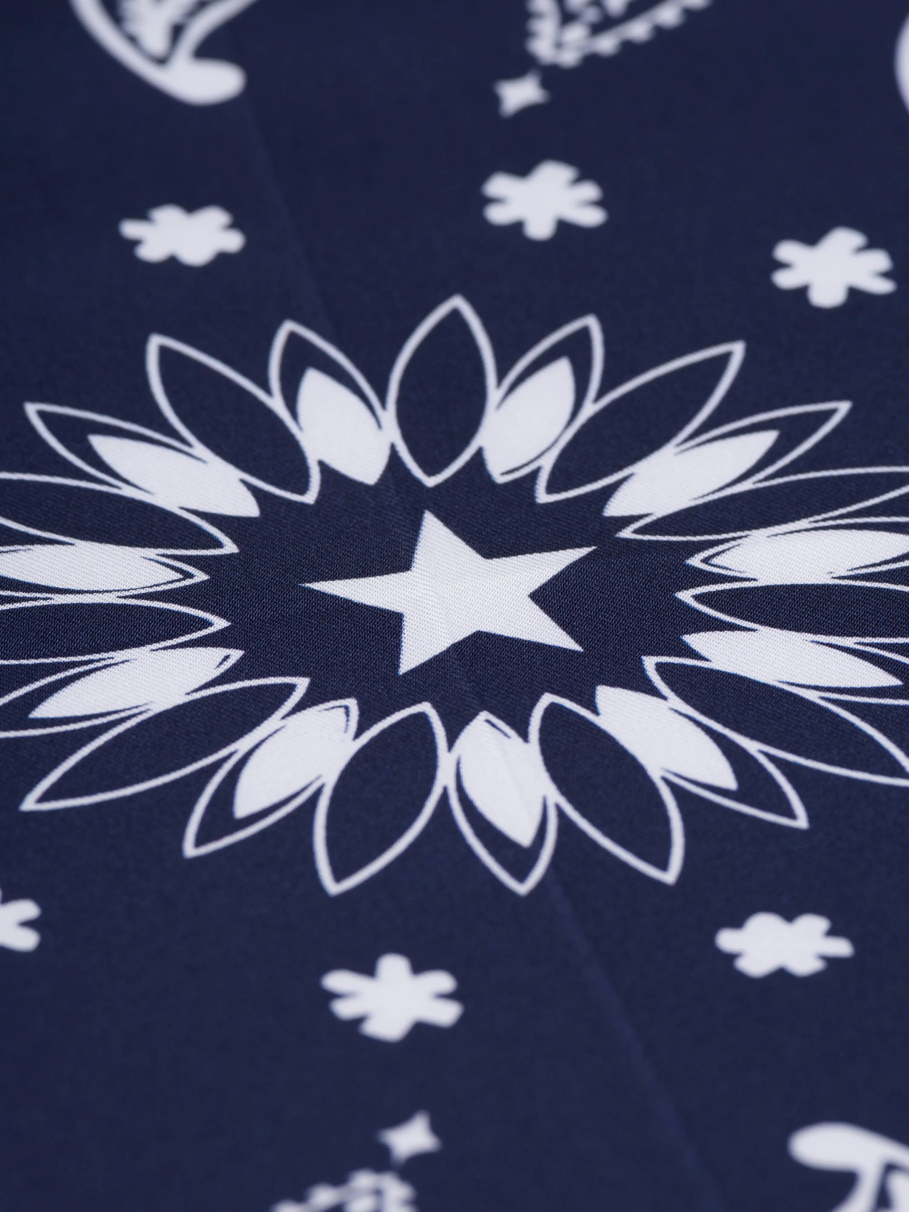 Bandana en Soie - STAR - NAVY - Petit Modèle - Image 4