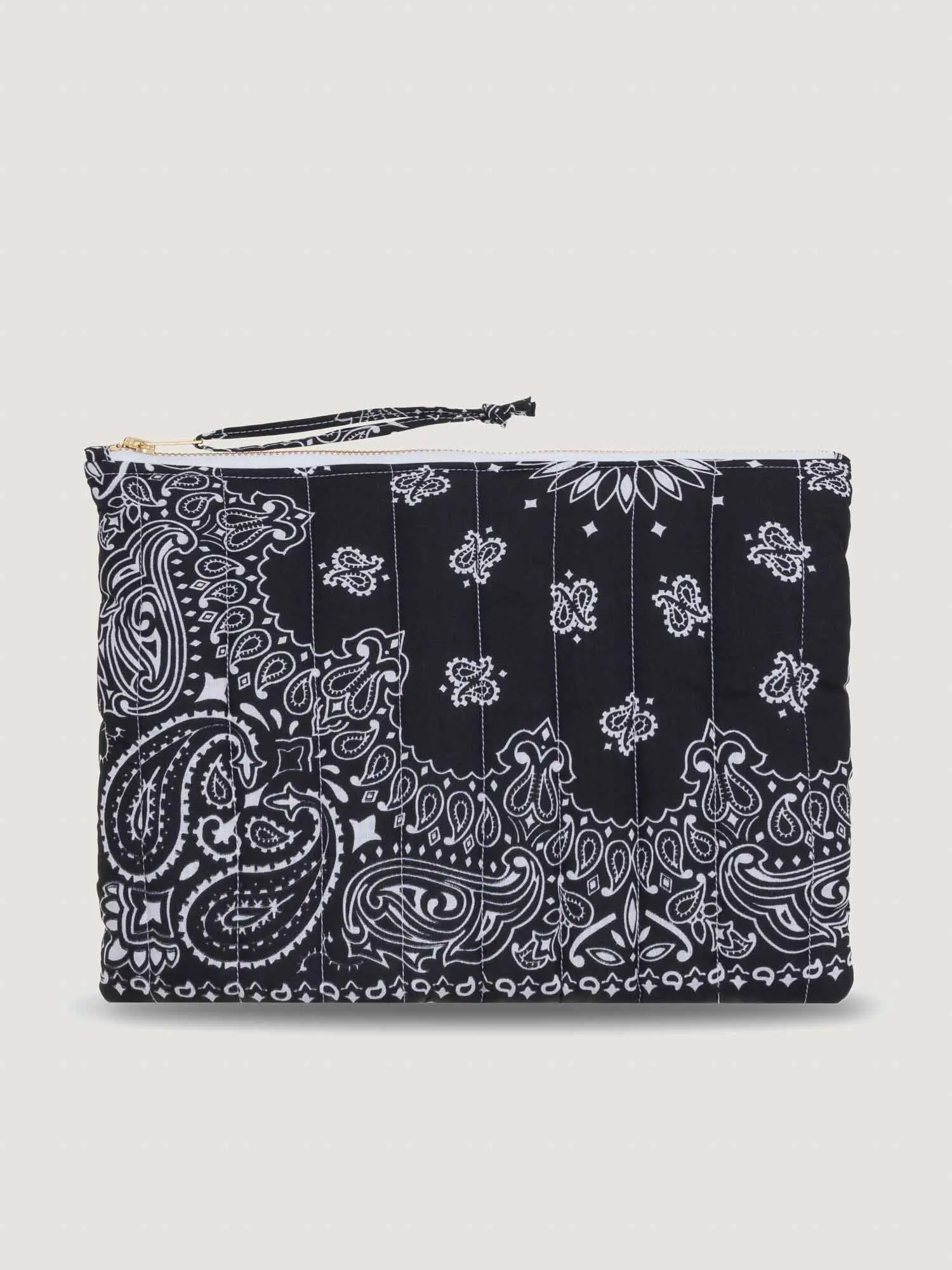 Pochette Zippée Matelassée - HAPPY FACE - All Black - Image 3