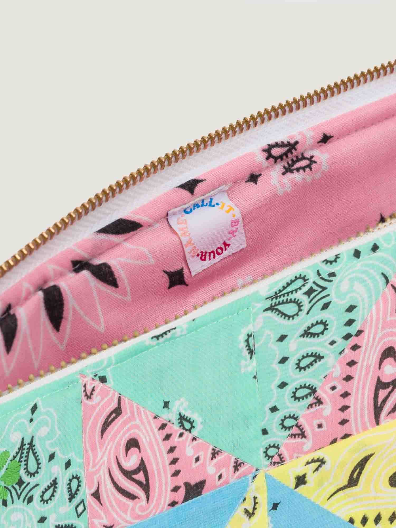 Pochette Zippée Matelassée - PATCHWORK - Mint / Colorblock - Image 3