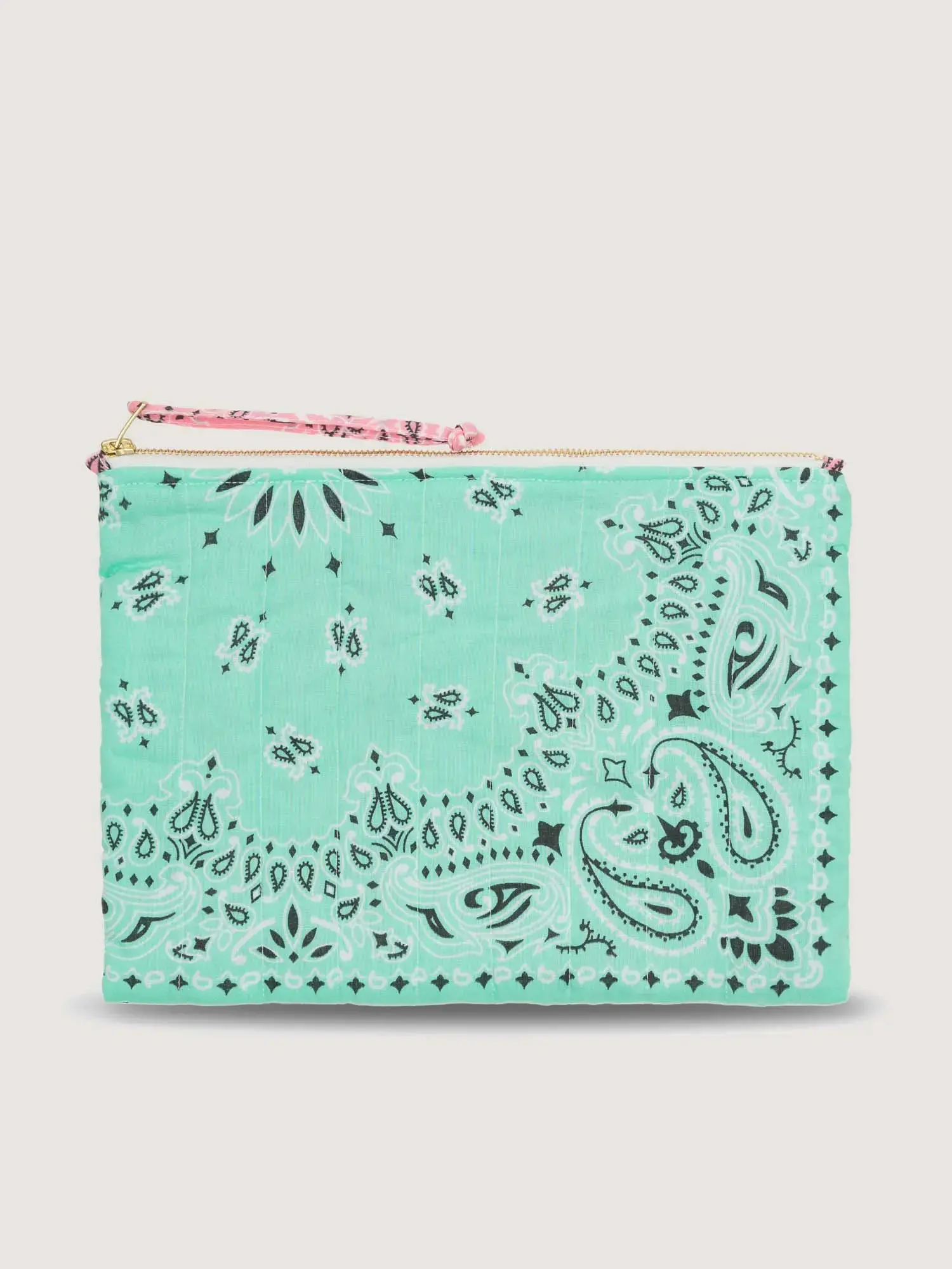 Pochette Zippée Matelassée - PATCHWORK - Mint / Colorblock - Image 4